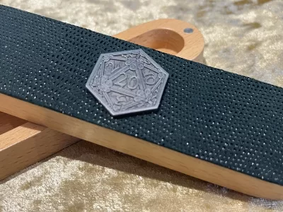 Dice Vault | Dungeons and Dragons | Silver D20 | Green Dragon Scale leather on lid | DnD | Dungeon Gifts RPG Gift - Image 3