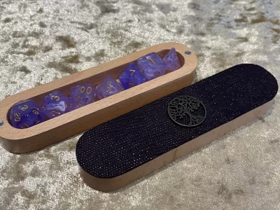 Dice Vault | Dungeons and Dragons | Tree of Life | Purple Dragon Scale leather on lid | DnD | Dungeon Gifts RPG Gift - Image 4