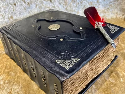 Celtic Leather Notebook  |  Tome  |  Grimoire  |  Spell Book - A4 LARGE  |  Fantasy DnD  |  Witchcraft  |  blank with Deckled Parchment