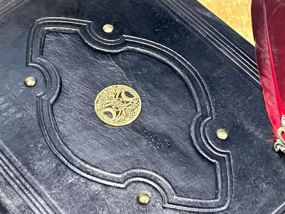 Celtic Leather Notebook  |  Tome  |  Grimoire  |  Spell Book - A4 LARGE  |  Fantasy DnD  |  Witchcraft  |  blank with Deckled Parchment - Image 2