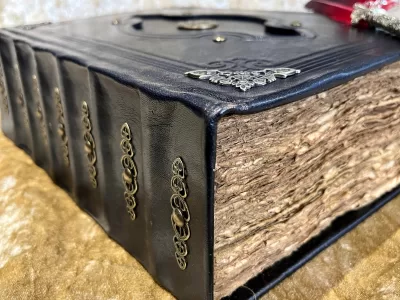 Celtic Leather Notebook  |  Tome  |  Grimoire  |  Spell Book - A4 LARGE  |  Fantasy DnD  |  Witchcraft  |  blank with Deckled Parchment - Image 3