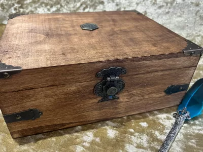 Chest Dungeons and Dragons Chest with metal D20 RPG box and DnD Dice Box