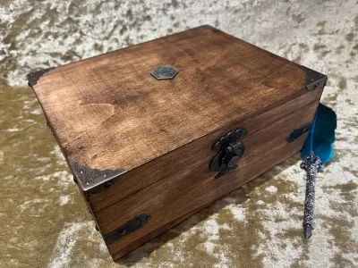 Chest Dungeons and Dragons Chest with metal D20 RPG box and DnD Dice Box - Image 2