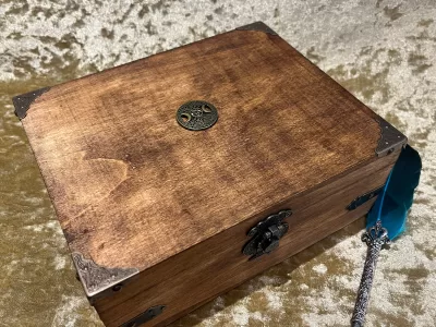 Chest Dungeons and Dragons Chest with metal Triple Goddess RPG box and DnD Dice Box - Image 3