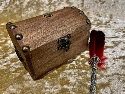 Custom D20 Chest | Fantasy | Wooden | DND Dice | DnD Dice  | Box for Dungeons and Dragons | DnD Gift - Image 2