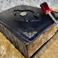 D20 Leather Notebook  |  Tome  |  Grimoire  |  Spell Book - A5  |  Fantasy DnD  |  Witchcraft  |  blank with Deckled Parchment