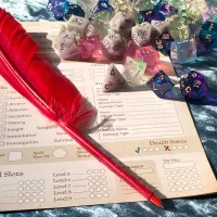 Feather Pen for RPG Games like Dungeons and Dragons and Pathfinder. DnD Gifts RPG Gift