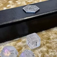 Grade B - D20 Dice box vault for Dungeons and Dragons, Pathfinder, DnD Dice - Rectangular - Vegan Leather - Luxury