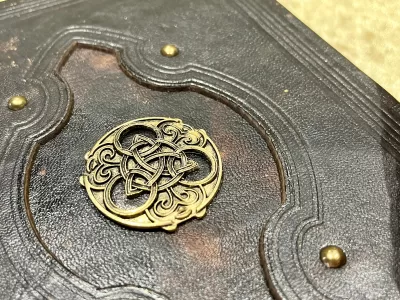 Grade B: Notebook, Tome, Grimoire, Spell Book - Leather  Fantasy DnD, Witchcraft, with Embellishments. blank with Deckled Parchment - Image 6