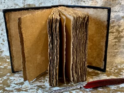 Grade B: Notebook, Tome, Grimoire, Spell Book - Leather  Fantasy DnD, Witchcraft, with Embellishments. blank with Deckled Parchment - Image 9