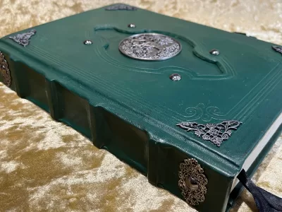 Leather Notebook Tree of Life Fantasy old Tome Book Grimoire Blank A4 Journal Dark Nay with deckled paper Dungeons & Dragons or witchcraft - Image 4