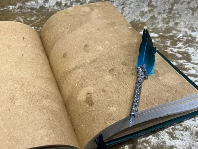 Leather Notebook Tree of Life Fantasy old Tome Book Grimoire Blank A4 Journal Dark Nay with deckled paper Dungeons & Dragons or witchcraft - Image 8