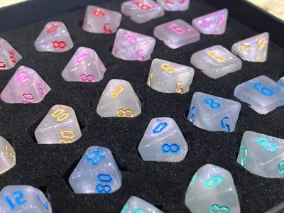 x 5 Dice Sets in Gift Box with Tray | Dungeons and Dragons | DnD Poly Sets | RPG Games | Pathfinder | Epic Christmas Gift - Image 6