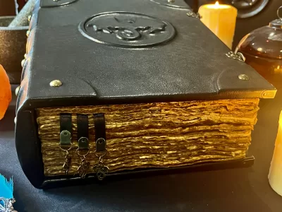 Dragon Leather Notebook | Tome | Grimoire | Spell Book - A4 LARGE | Fantasy DnD | Witchcraft | blank with Deckled Parchment