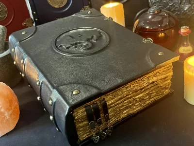 Dragon Leather Notebook | Tome | Grimoire | Spell Book - A4 LARGE | Fantasy DnD | Witchcraft | blank with Deckled Parchment