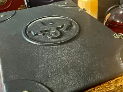 Dragon Leather Notebook | Tome | Grimoire | Spell Book - A4 LARGE | Fantasy DnD | Witchcraft | blank with Deckled Parchment