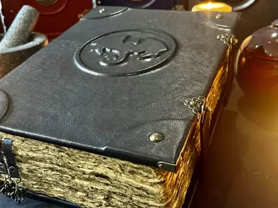 Dragon Leather Notebook | Tome | Grimoire | Spell Book - A4 LARGE | Fantasy DnD | Witchcraft | blank with Deckled Parchment