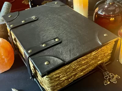 Dragon Leather Notebook | Tome | Grimoire | Spell Book - A4 LARGE | Fantasy DnD | Witchcraft | blank with Deckled Parchment