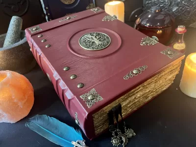 Tree of Life Leather Notebook | Tome | Grimoire | Spell Book - A4 LARGE | Fantasy DnD | Witchcraft | blank Deckled Parchment