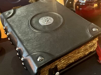 Pentacle Leather Notebook | Tome | Grimoire | Spell Book - A5 | Fantasy DnD | Witchcraft | blank with Deckled Parchment