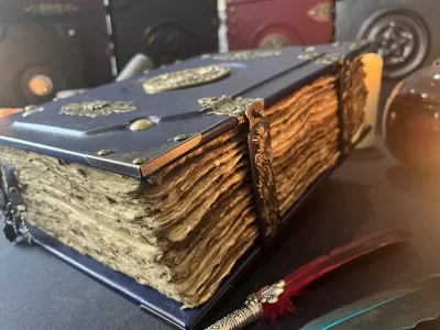 Mayan Aztec Notebook  |  Tome  |  Grimoire  |  Spell Book - A4 LARGE  |  Fantasy DnD  |  Witchcraft  |  blank with Deckled Parchment - Image 4