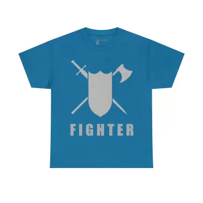 Fighter | Unisex T-shirt | Dungeons and Dragons Style | Pathfinder Style | Fantastic Gift | Metal D20 Shirt | Dragon Dice Shirt - Image 50