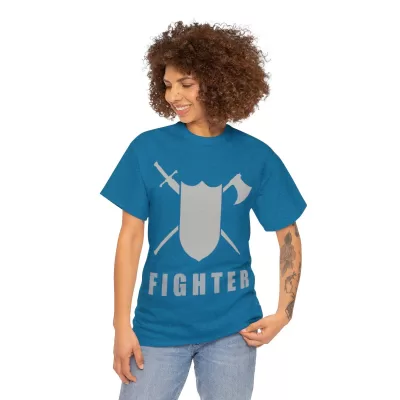 Fighter | Unisex T-shirt | Dungeons and Dragons Style | Pathfinder Style | Fantastic Gift | Metal D20 Shirt | Dragon Dice Shirt - Image 52