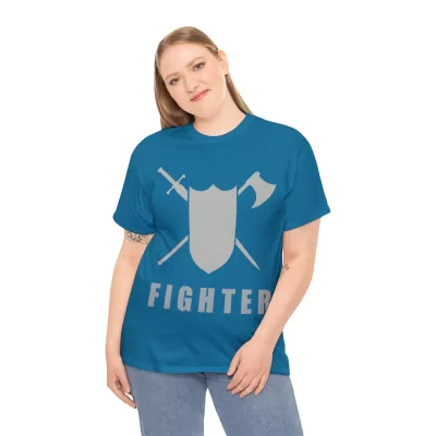 Fighter | Unisex T-shirt | Dungeons and Dragons Style | Pathfinder Style | Fantastic Gift | Metal D20 Shirt | Dragon Dice Shirt - Image 53