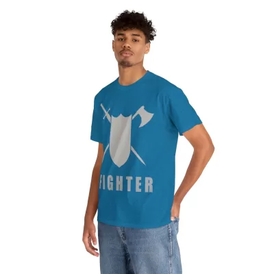 Fighter | Unisex T-shirt | Dungeons and Dragons Style | Pathfinder Style | Fantastic Gift | Metal D20 Shirt | Dragon Dice Shirt - Image 55
