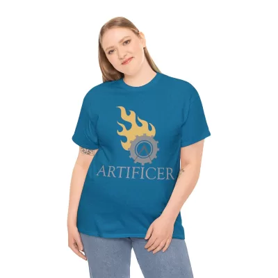 Artificer | Unisex T-shirt | Dungeons and Dragons Style | Pathfinder Style | Fantastic Gift | Metal D20 Shirt | Dragon Dice Shirt - Image 49