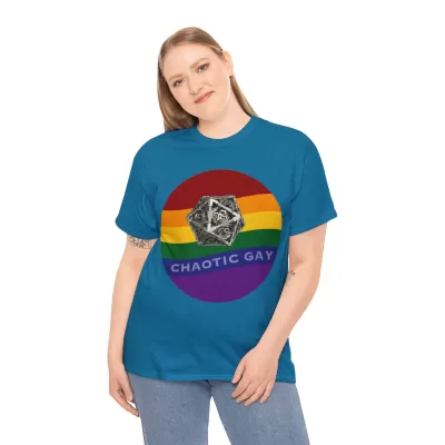 Chaotic Gay | Unisex T-shirt | Dungeons and Dragons Style | Pathfinder Style | Fantastic Gift | Metal D20 Shirt | Dragon Dice Shirt - Image 88