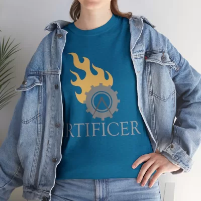 Artificer | Unisex T-shirt | Dungeons and Dragons Style | Pathfinder Style | Fantastic Gift | Metal D20 Shirt | Dragon Dice Shirt - Image 57