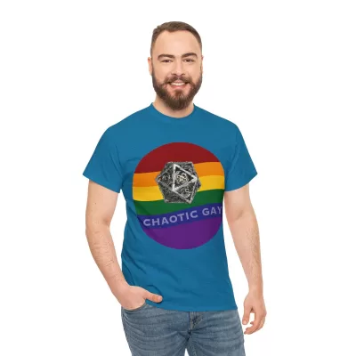 Chaotic Gay | Unisex T-shirt | Dungeons and Dragons Style | Pathfinder Style | Fantastic Gift | Metal D20 Shirt | Dragon Dice Shirt - Image 89
