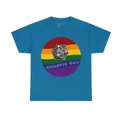 Chaotic Gay | Unisex T-shirt | Dungeons and Dragons Style | Pathfinder Style | Fantastic Gift | Metal D20 Shirt | Dragon Dice Shirt - Image 85