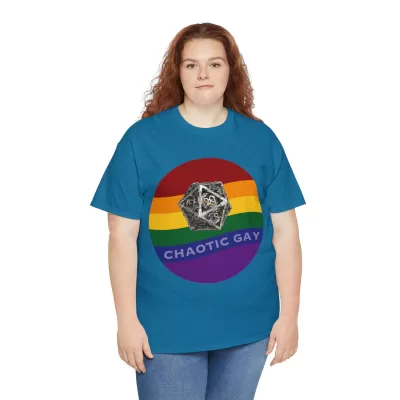 Chaotic Gay | Unisex T-shirt | Dungeons and Dragons Style | Pathfinder Style | Fantastic Gift | Metal D20 Shirt | Dragon Dice Shirt - Image 91
