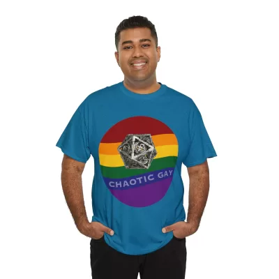 Chaotic Gay | Unisex T-shirt | Dungeons and Dragons Style | Pathfinder Style | Fantastic Gift | Metal D20 Shirt | Dragon Dice Shirt - Image 92