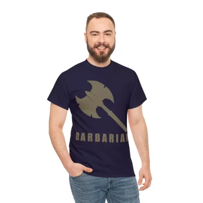 Barbarian | Unisex T-shirt | Dungeons and Dragons Style | Pathfinder Style | Fantastic Gift | Metal D20 Shirt | Dragon Dice Shirt - Image 61