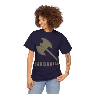 Barbarian | Unisex T-shirt | Dungeons and Dragons Style | Pathfinder Style | Fantastic Gift | Metal D20 Shirt | Dragon Dice Shirt - Image 64