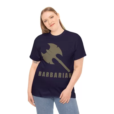 Barbarian | Unisex T-shirt | Dungeons and Dragons Style | Pathfinder Style | Fantastic Gift | Metal D20 Shirt | Dragon Dice Shirt - Image 65