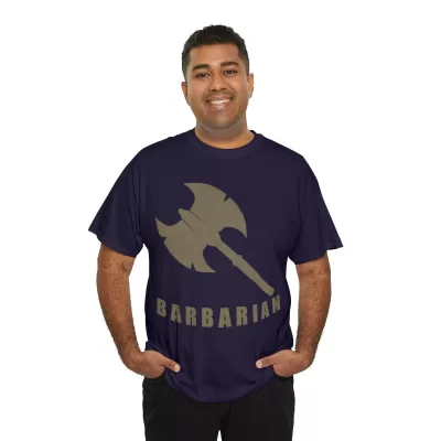 Barbarian | Unisex T-shirt | Dungeons and Dragons Style | Pathfinder Style | Fantastic Gift | Metal D20 Shirt | Dragon Dice Shirt - Image 68