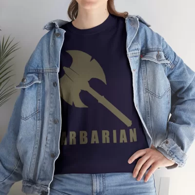 Barbarian | Unisex T-shirt | Dungeons and Dragons Style | Pathfinder Style | Fantastic Gift | Metal D20 Shirt | Dragon Dice Shirt - Image 69