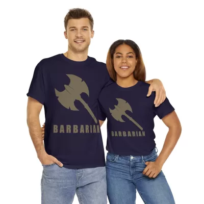 Barbarian | Unisex T-shirt | Dungeons and Dragons Style | Pathfinder Style | Fantastic Gift | Metal D20 Shirt | Dragon Dice Shirt - Image 70