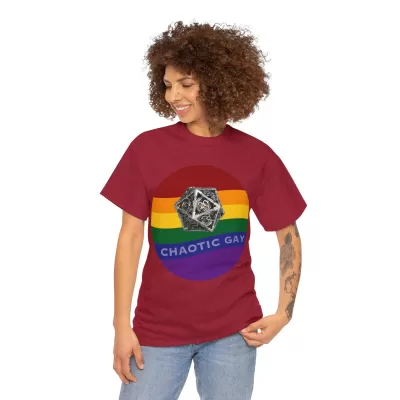 Chaotic Gay | Unisex T-shirt | Dungeons and Dragons Style | Pathfinder Style | Fantastic Gift | Metal D20 Shirt | Dragon Dice Shirt - Image 135