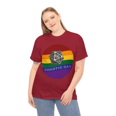 Chaotic Gay | Unisex T-shirt | Dungeons and Dragons Style | Pathfinder Style | Fantastic Gift | Metal D20 Shirt | Dragon Dice Shirt - Image 136