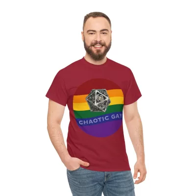 Chaotic Gay | Unisex T-shirt | Dungeons and Dragons Style | Pathfinder Style | Fantastic Gift | Metal D20 Shirt | Dragon Dice Shirt - Image 137