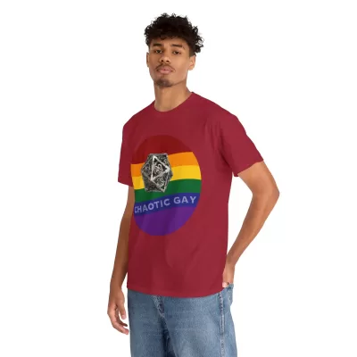 Chaotic Gay | Unisex T-shirt | Dungeons and Dragons Style | Pathfinder Style | Fantastic Gift | Metal D20 Shirt | Dragon Dice Shirt - Image 138