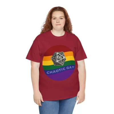 Chaotic Gay | Unisex T-shirt | Dungeons and Dragons Style | Pathfinder Style | Fantastic Gift | Metal D20 Shirt | Dragon Dice Shirt - Image 139