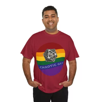 Chaotic Gay | Unisex T-shirt | Dungeons and Dragons Style | Pathfinder Style | Fantastic Gift | Metal D20 Shirt | Dragon Dice Shirt - Image 140
