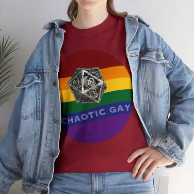 Chaotic Gay | Unisex T-shirt | Dungeons and Dragons Style | Pathfinder Style | Fantastic Gift | Metal D20 Shirt | Dragon Dice Shirt - Image 141
