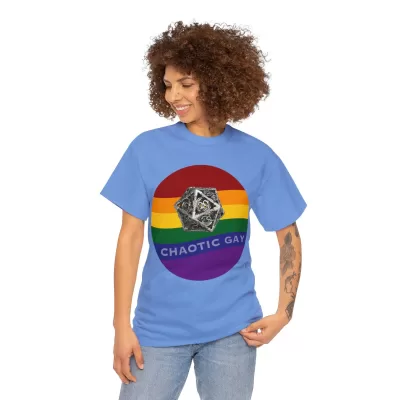 Chaotic Gay | Unisex T-shirt | Dungeons and Dragons Style | Pathfinder Style | Fantastic Gift | Metal D20 Shirt | Dragon Dice Shirt - Image 75